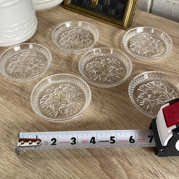 Set of Six Vintage Crystal Coasters - Picture 3 of 5